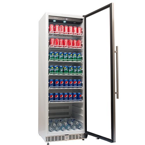 EdgeStar 14 Cu. Ft. Built-In Commercial Beverage Merchandiser - White and Stainless Steel