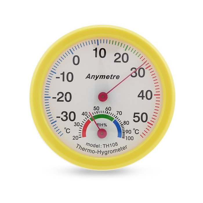 Round Large Dial Mini Indoor Wall Thermometer Temperature Wet Hygromete Humidity / 7.5 X 2.3cm (D X H) / T Can...