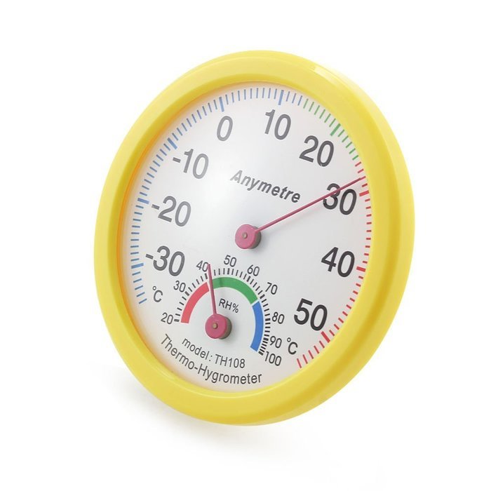 Round Large Dial Mini Indoor Wall Thermometer Temperature Wet Hygromete Humidity / 7.5 X 2.3cm (D X H) / T Can... N2