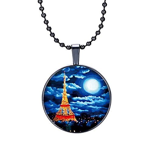 Women's Girls Time Gem Tower Night Sky Photo Pendant Chain Necklace New