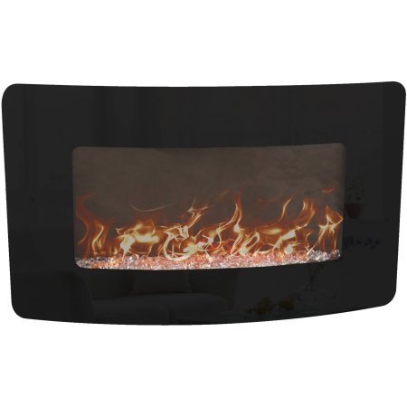 Curved Front Glass 35" Wall-Mounted Fireplace