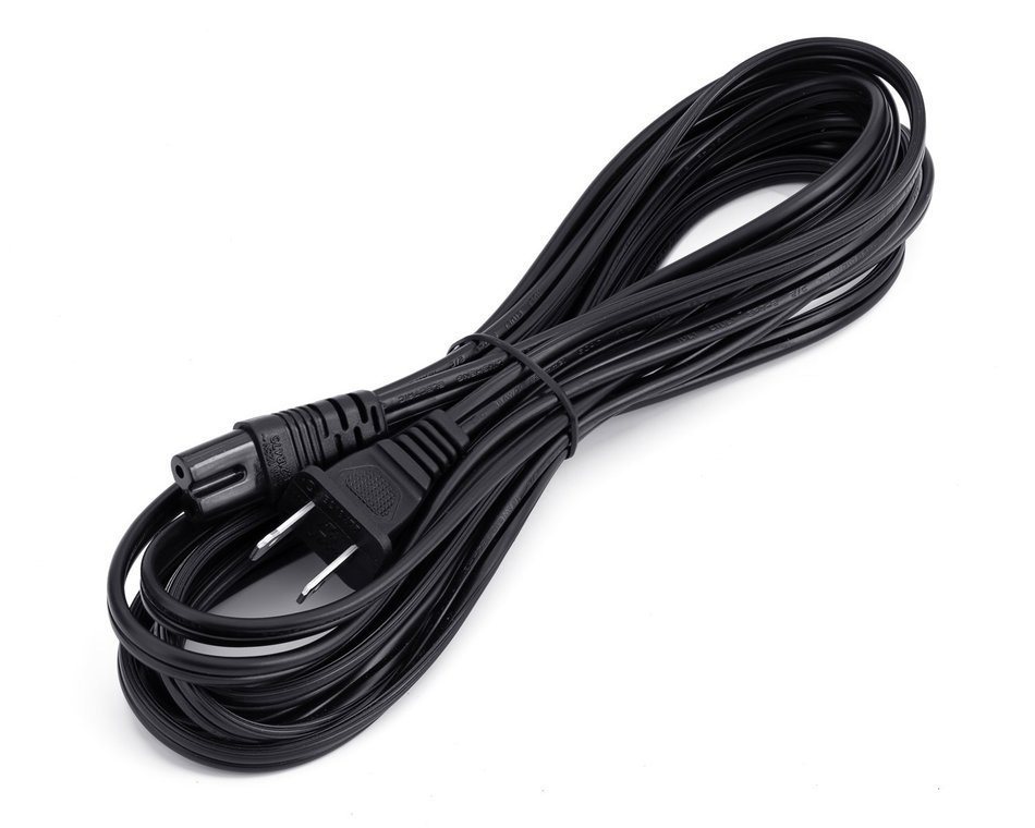 Aurum Cables UL Approved 15 Feet Slot Power Cord ,2 Prong Figure 8 Power Cord Non Polarized Power Cable NEMA 1...