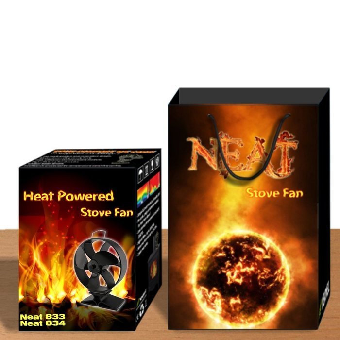 Neat834 Heat Powered Stove Fan, 4 Blades Round Wood Burning Stove Fan, High Airflow & Silent Performance, Save... N5
