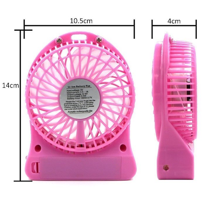 USB Mini Fan, Gongtian TM Portable 4 Inch USB Fan Powered by Rechargeable Battery with 3-Level Speed for Outdoor... N11