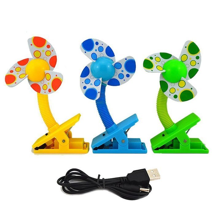 Aenmil&reg; High Quality Mini Baby Stroller Clip-on Fan Play Gyms Mini Clip-on Fan Multi Color Plastic Clip-on Stroller...