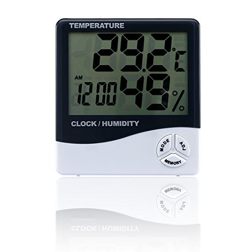 Jekewin Digital Hygrometer Indoor Humidity Meter and Alarm Clock and Temperature Monitor Thermometer Accurate... N4