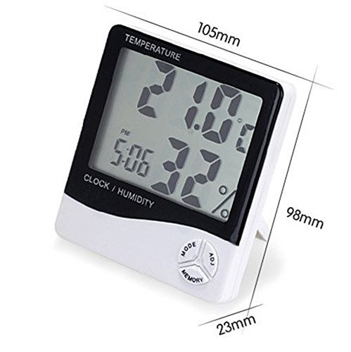 Jekewin Digital Hygrometer Indoor Humidity Meter and Alarm Clock and Temperature Monitor Thermometer Accurate... N5