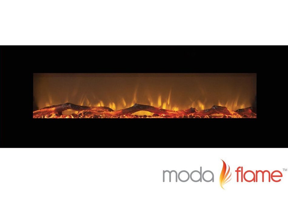 Moda Flame 72" Skyline Log Linear Wall Mounted Electric Fireplace N3