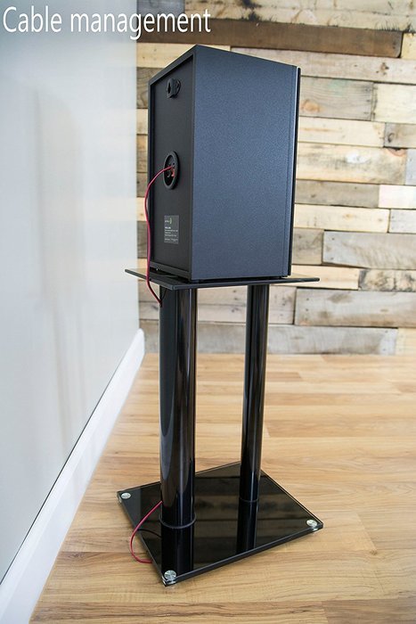 VIVO Premium Universal Floor Speaker Stands Dual Pillar for Surround Sound & Book Shelf Speakers (STAND-SP01S) N2