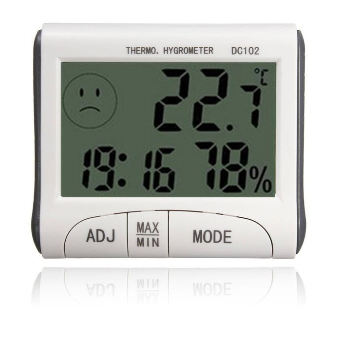Lemeng LCD Digital Thermometer Hygrometer Temperature Humidity Meter Clock Indoor N3
