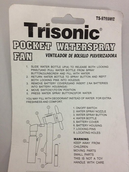 Blue Pocket WaterSpray Fan N2