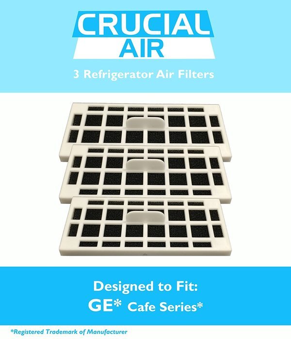 3 GE Fridge Odor Air Filter For Cafe Series, Fits CFE28TSHSS, CYE22TSHSS, CZS25TSESS & CNS23SSHSS, by Think Crucial