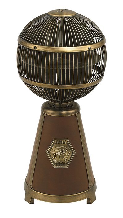 Fanimation FP3320BG Fargo Tabletop Fan, Burgundy Faux Leather/Brushed Brass Finish