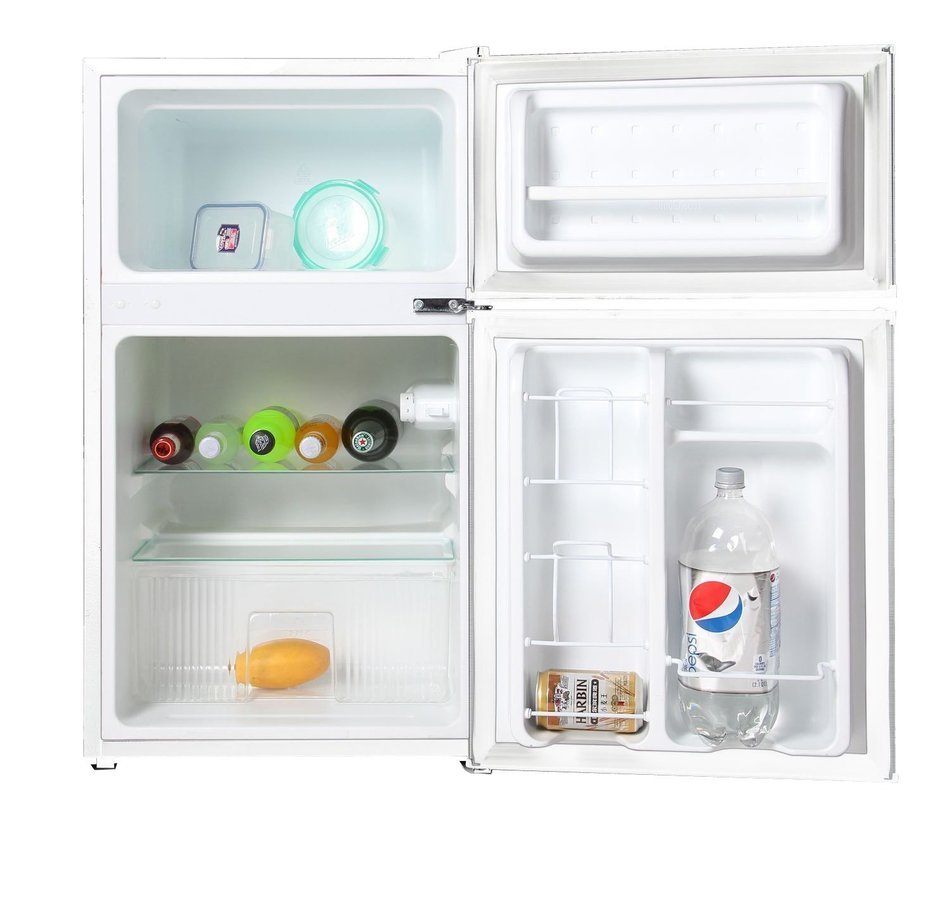Midea WHD-113FB1 Compact Reversible Double Door Refrigerator and Freezer, 3.1 Cubic Feet, Black N2