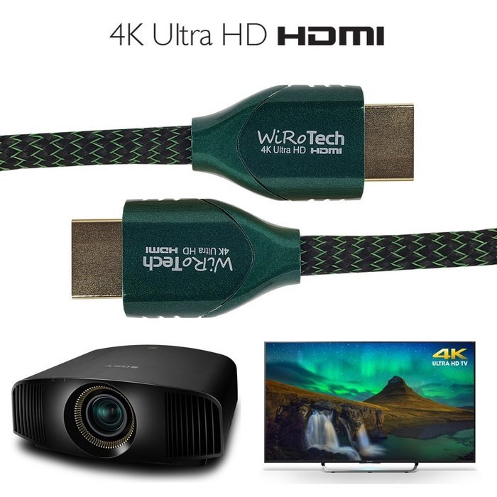 WiRoTech Green HDMI Cable 4K Ultra HD (6 Feet, Green) N15