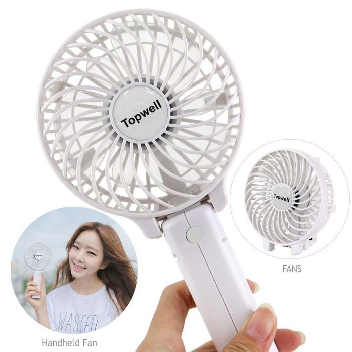Topwell&reg; Rechargeable Fans Portable Handheld Fan Battery Operated Cooling Fan Electric Personal Fans Foldable... N20