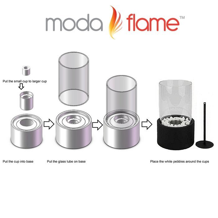 Moda Flame Ghost Tabletop Firepit Ethanol Fireplace Black N4