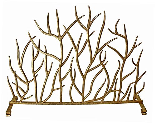 FIREPLACE SCREENS - "SHERWOOD FOREST" DECORATIVE FIRE SCREEN - ITALIAN GOLD