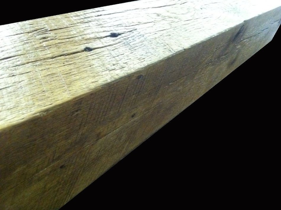 Reclaimed Oak Barnwood Beam Fireplace Mantel (4x6x60) N2
