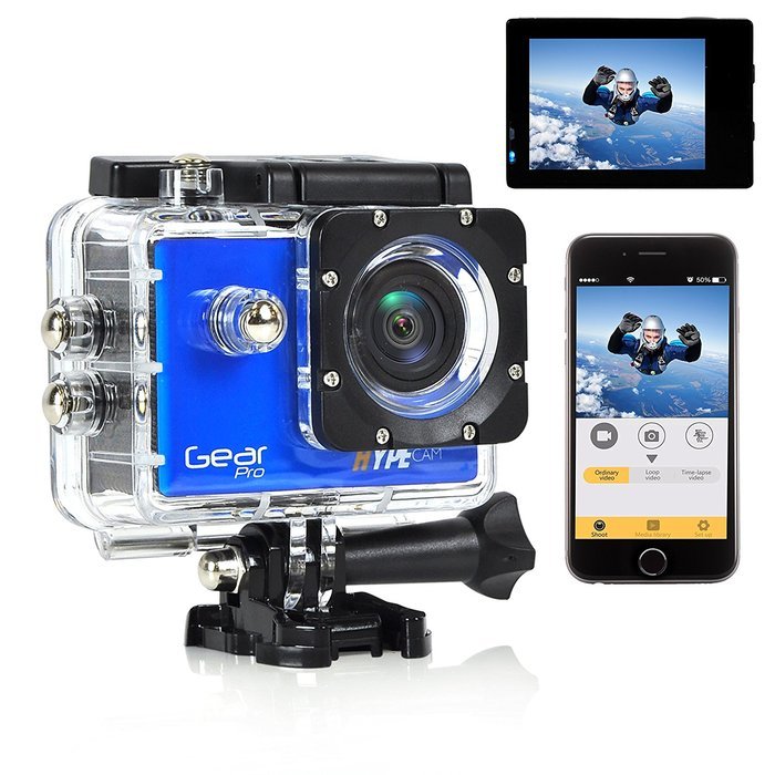 Gear Pro 4K 60fps Ultra HD Waterproof Sports Action Camera 1080P 16MP WiFi With Full Color 2.0'' LCD Display Panel