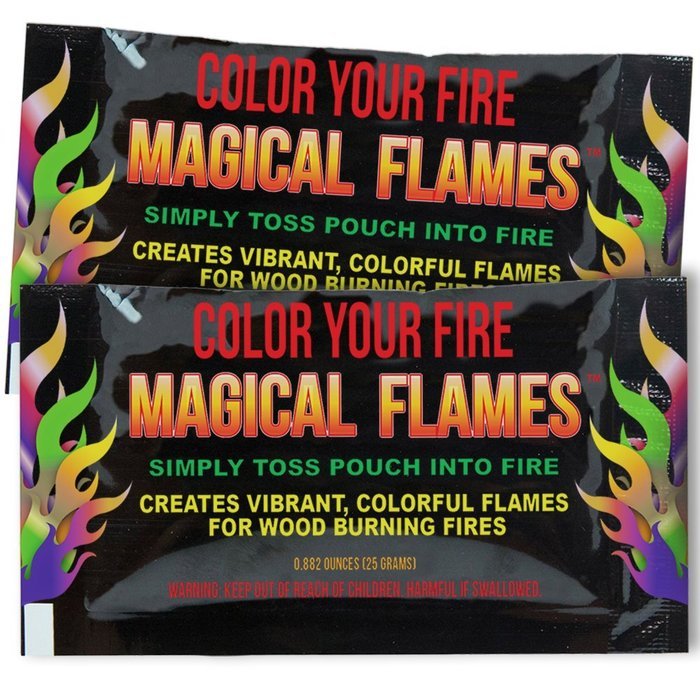 Magical Flames Vibrant & Colorful Flames for Wood Burning Fires (25 Pack) N16