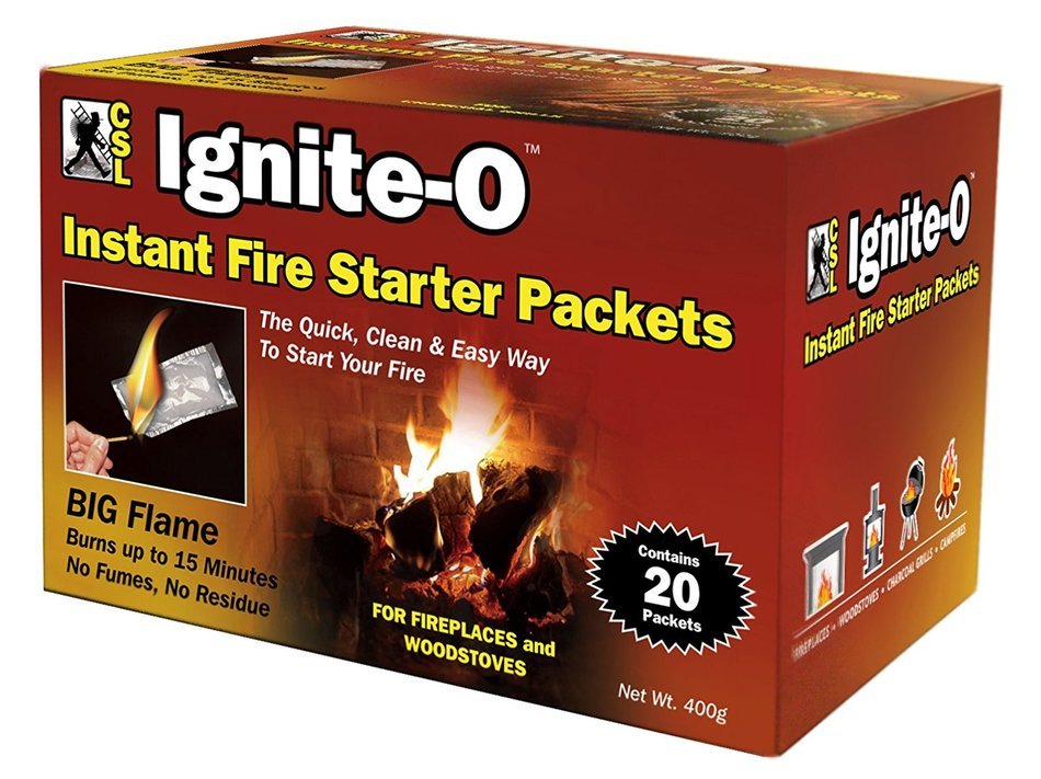 Ignite-O Instant Fire Starter Packets, 20 Packets 380g (Pack of 2)