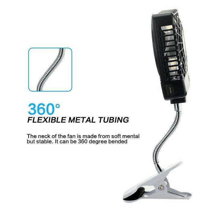 E-joy&reg; Mini USB Powered Flexible Gooseneck Fan LED Cooling Flashing USB Temperature Fan for PC Laptop Notebook... N29
