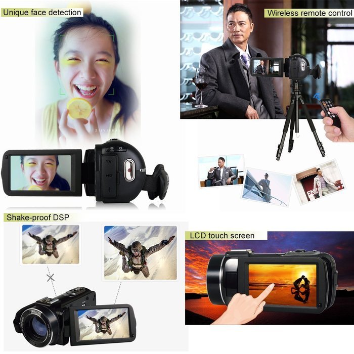 Ordro Wifi Video Camcorder HDV-Z20 Full HD 1080P Handheld Digital Camera DV with External Microphone N2