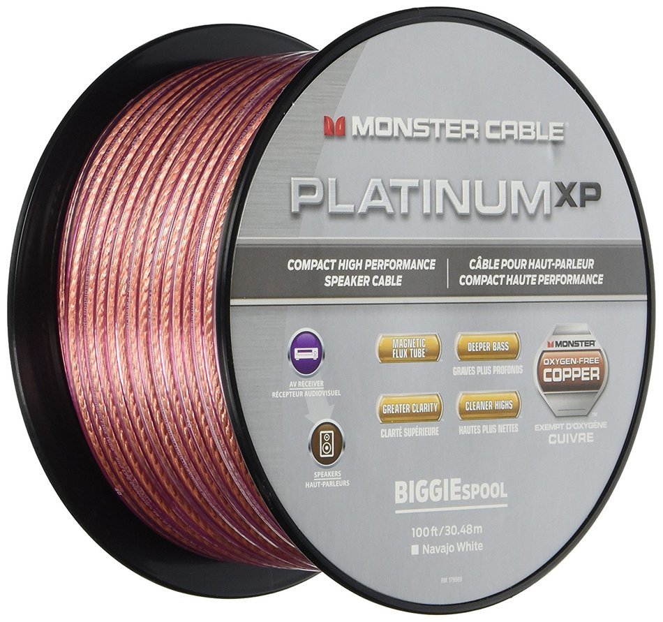 Monster Cable MC PLAT XPMS-100 WW Platinum XP Clear Jacket - Compact Speaker Cable MKIII - Multilingual