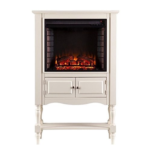 Providence Fireplace Tower in Antique White Finish N3
