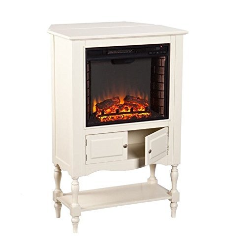 Providence Fireplace Tower in Antique White Finish N4