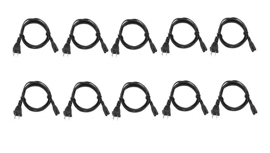 C&E 4 pack, Notebook/Laptop Power Cord, NEMA 1-15P to C7, Non-Polarized, 3 Feet, CNE458569