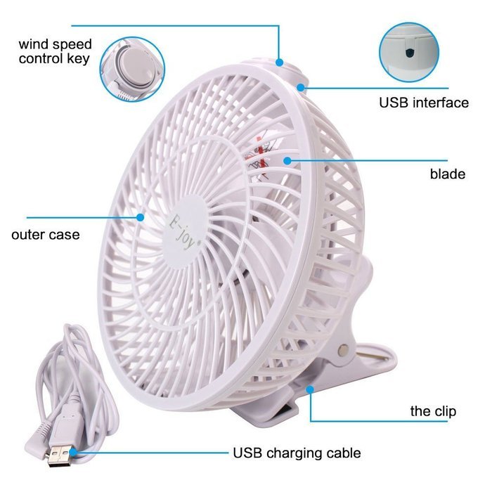 E-joy&reg; Mini USB Powered Flexible Gooseneck Fan LED Cooling Flashing USB Temperature Fan for PC Laptop Notebook... N44