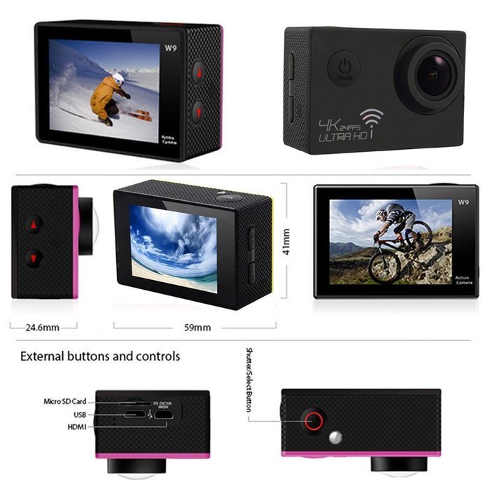 LADEY Waterproof 30M Sports 4K 24FPS HD Action Camera DV Video Recorder 2.0" LTPS LCD WIFI Reomote Control 1080P...