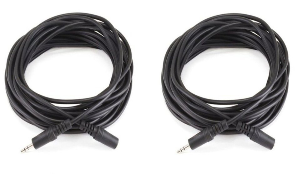 Monoprice 100647 50' 3.5mm Stereo Plug/Plug M/M Cable, Black N6