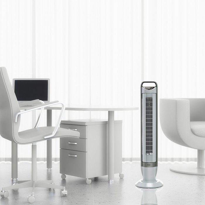 Seville Classics UltraSlimline Energy-Saving Tilt Tower Fan N6