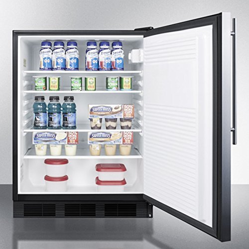 Summit AL752LBLBISSHV 24" Compact All-Refrigerator with 5.5 cu. ft. Capacity Adjustable Glass Shelves Automatic...