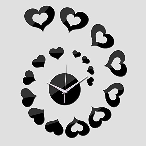 EverTrust(TM) Special Offer Sale Best-selling Mirror Wall Clock 3 D Heart Stick Modern Home Decoration Diy Fashion...