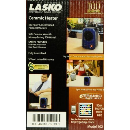 200 Watts Energy MyHeat Personal Mini Ceramic Heater, Overheat Protection, V-0 Safety Plastic, Blue N3