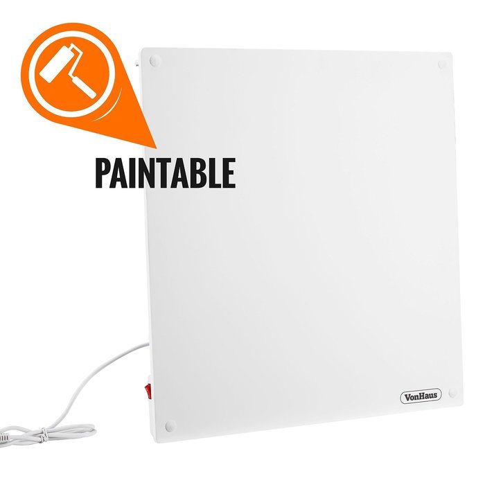 VonHaus 450W Wall Mounted Electric Flat Panel Heater &ndash; Paintable Slimline Low Energy Eco Ceramic Space Heater... N2