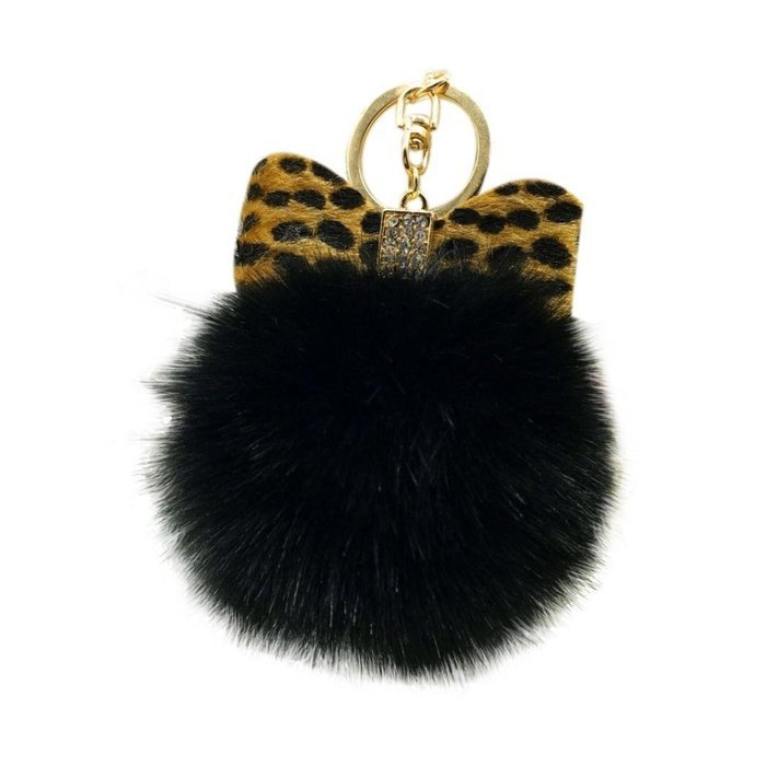 AutumnFall&reg; Fluffy Faux Rabbit Fur Ball Charm Car Keychain Handbag Key Ring (# 14) N26