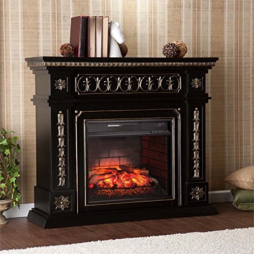 Southern Enterprises Donovan Infrared Electric Fireplace in Black N6