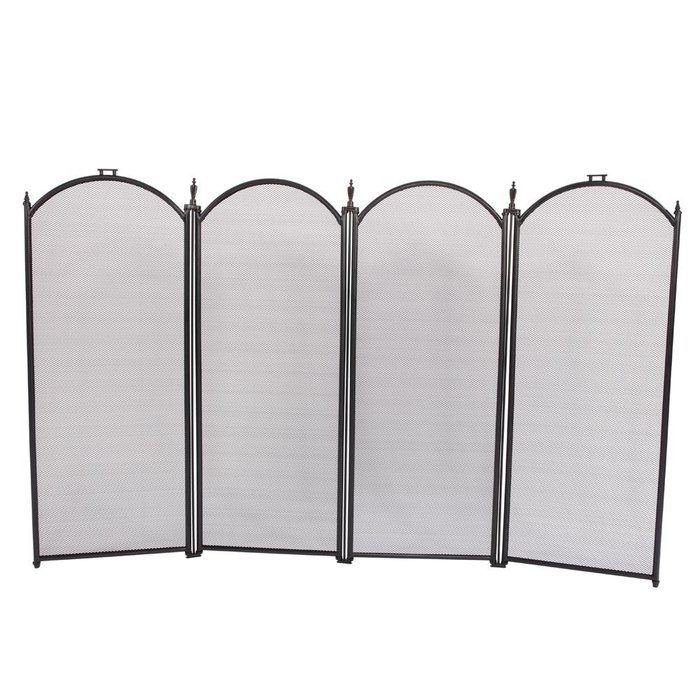 FCH 4 Panel Fireplace Screens Modern Decorative Safety Gate Fence Fireplace Fence Hearth Gate N5