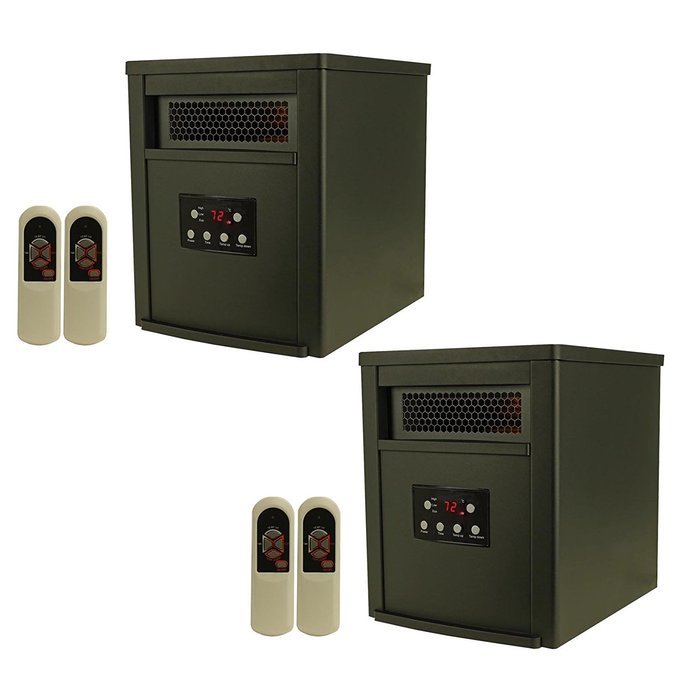 (2) LifeSmart LifePro 6 Element 1500W Electric Infrared Heaters N2