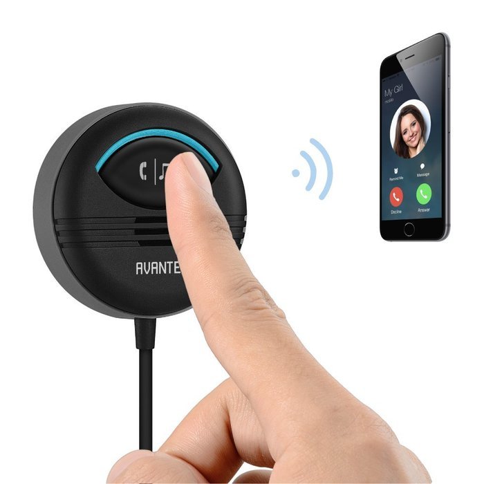 AVANTEK BC-Q7 Bluetooth 4.0 Hands-Free Car Kit Wireless Audio Receiver, Music Streaming, 3.5 mm Aux Input Jack...