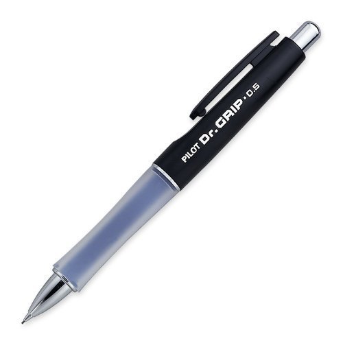 Pilot Dr. Grip Mechanical Pencil, Refillable, 0.5mm Lead, Black Barrel, 1-Count (36102) by Pilot