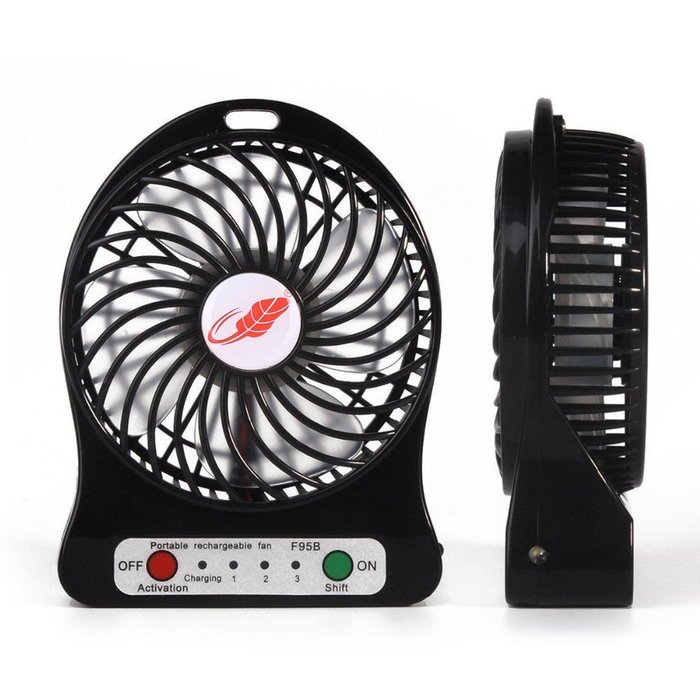 USB Mini Fan, Gongtian TM Portable 4 Inch USB Fan Powered by Rechargeable Battery with 3-Level Speed for Outdoor... N12