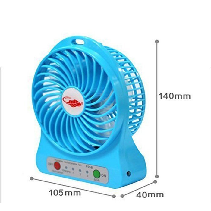 USB Mini Fan, Gongtian TM Portable 4 Inch USB Fan Powered by Rechargeable Battery with 3-Level Speed for Outdoor... N13