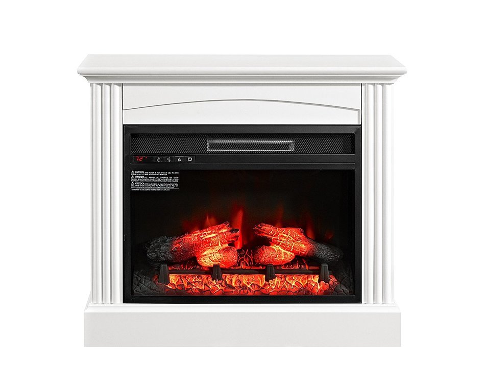 Whalen Furniture Fully Assembled Chesapeake 32" Mantel Electric Fireplace, Pure White N2