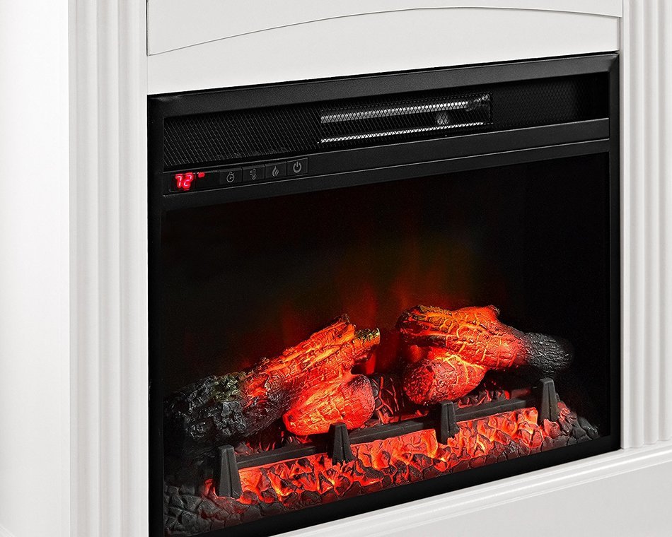 Whalen Furniture Fully Assembled Chesapeake 32" Mantel Electric Fireplace, Pure White N3